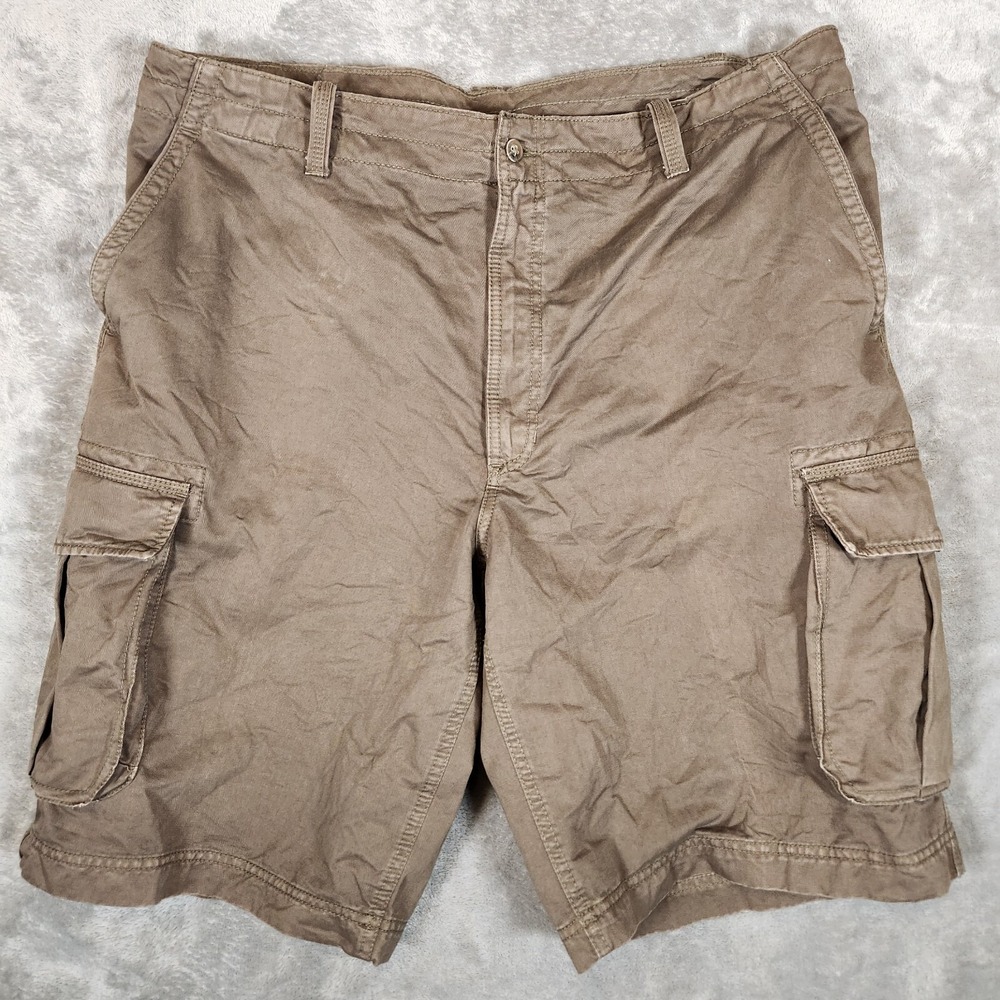 Caribbean Cargo Shorts Men's 40X11 Brown Pockets Hiking‎ Travel Walking